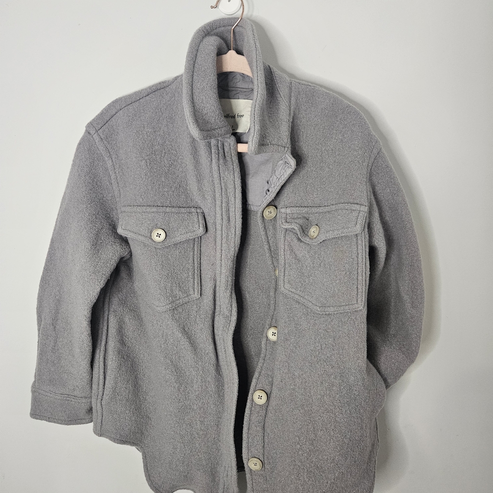 Womens Light Lavender Wool Shacket